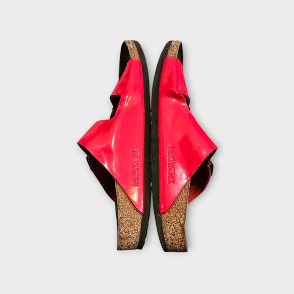 Birkenstock Arizona Cherry Red Patent Leather Sandals - Picture 4 of 7